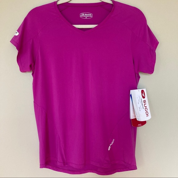 SUGOI Tops - SUGOI Jackie Fuschia Pink Running Top NWT
